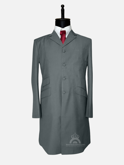 4 Button Light Gray Overcoat