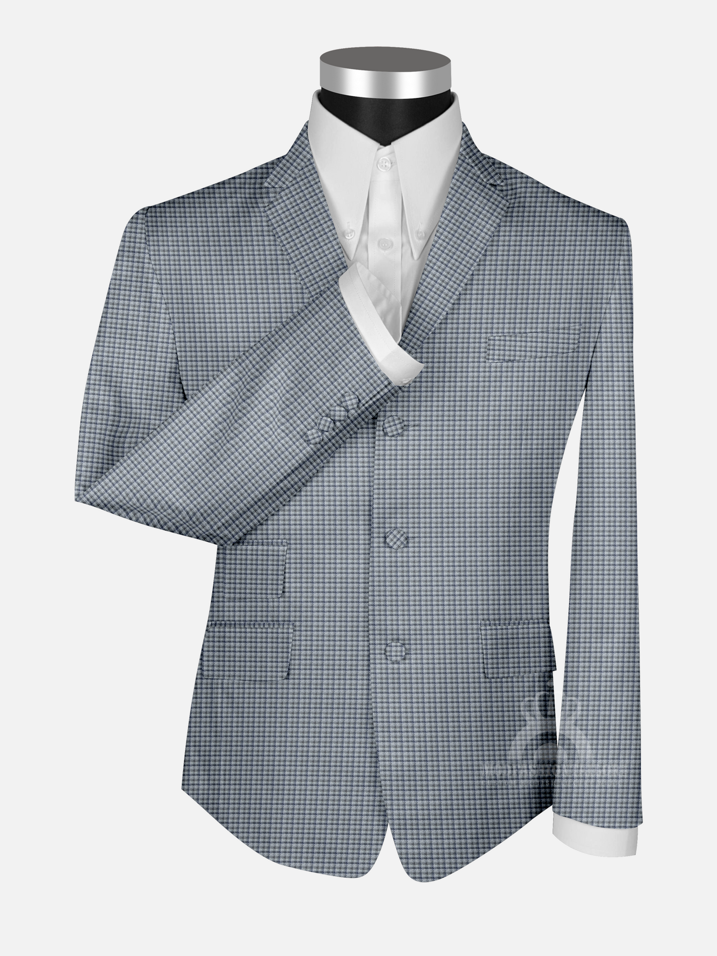 Little Blue and gray Check mod Jacket