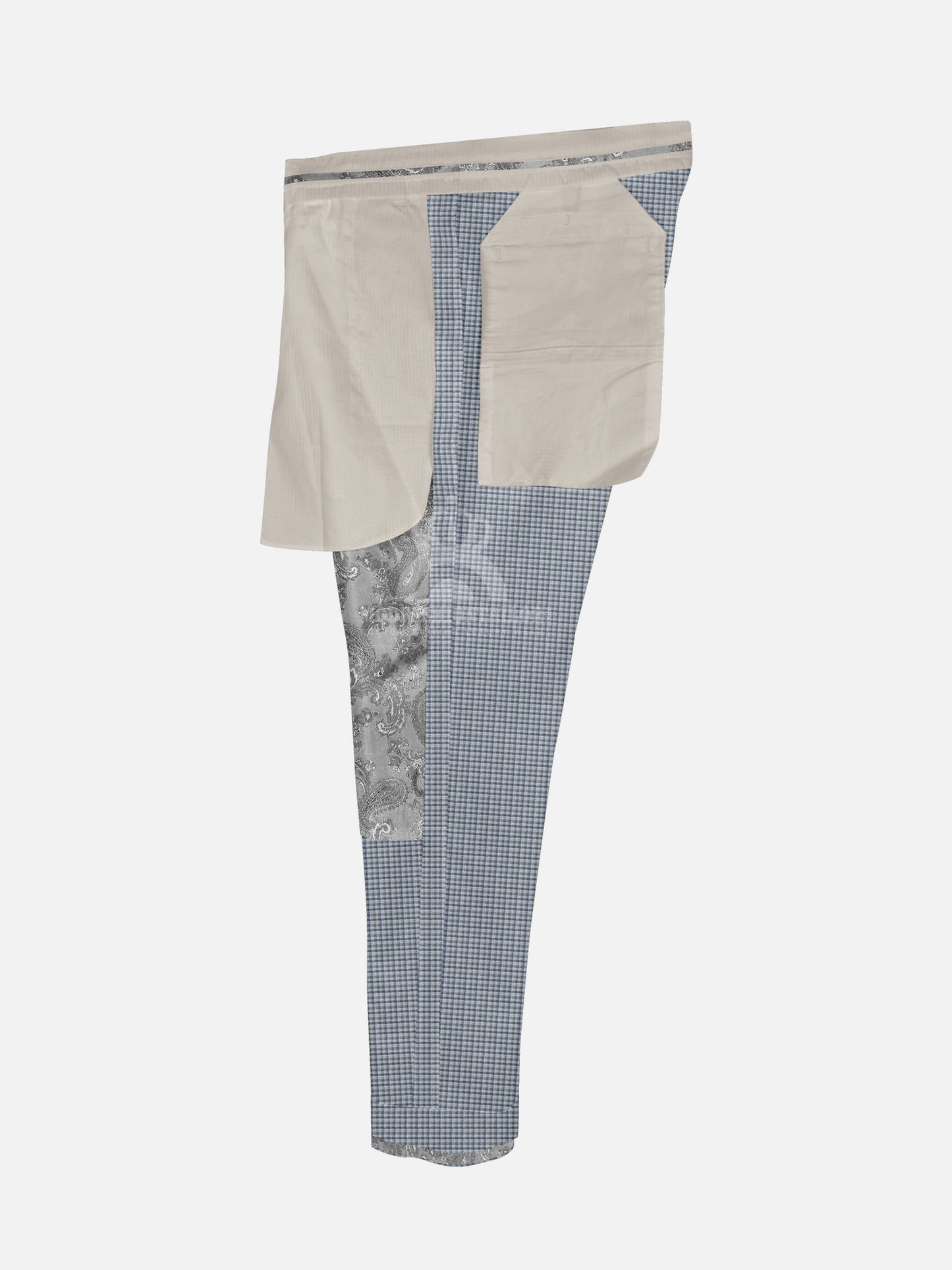 2 Piece Little Blue and Gray Check Mod Suit