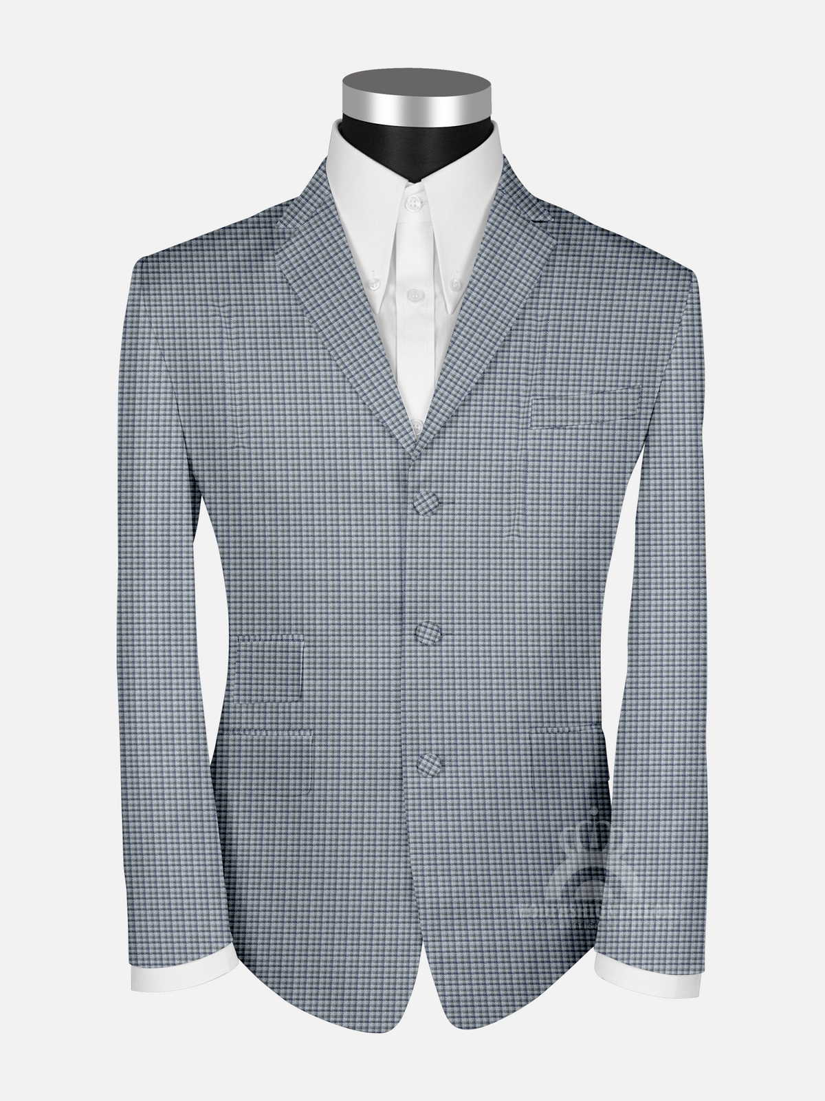 Little Blue and gray Check mod Jacket – Modfashiontailor