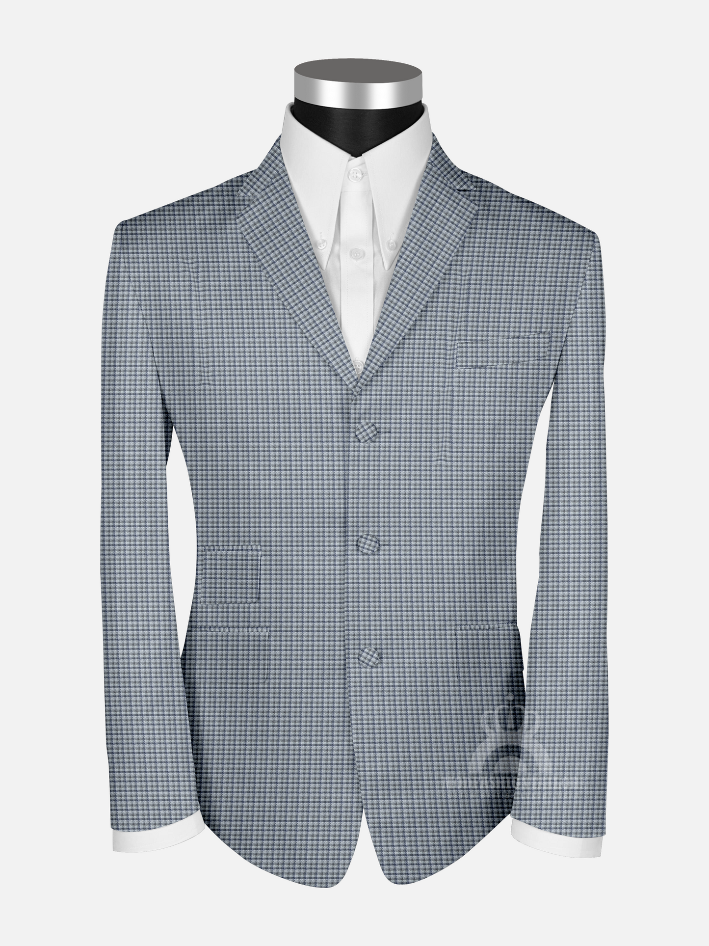 Little Blue and gray Check mod Jacket