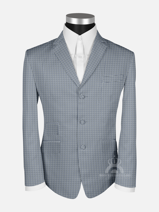 Little Blue and gray Check mod Jacket