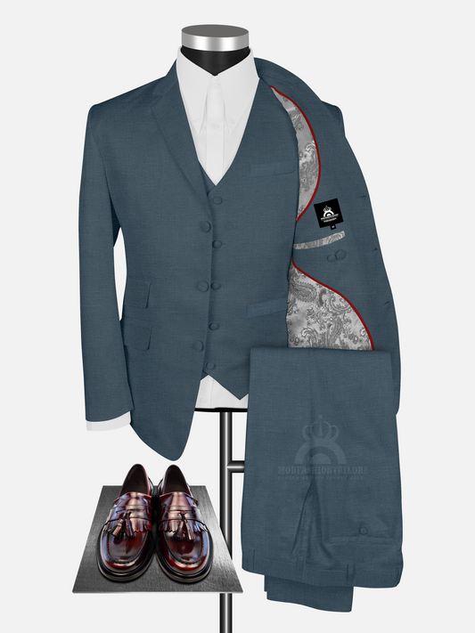 3 Piece Paul Weller Bayou Blue Mod Suit