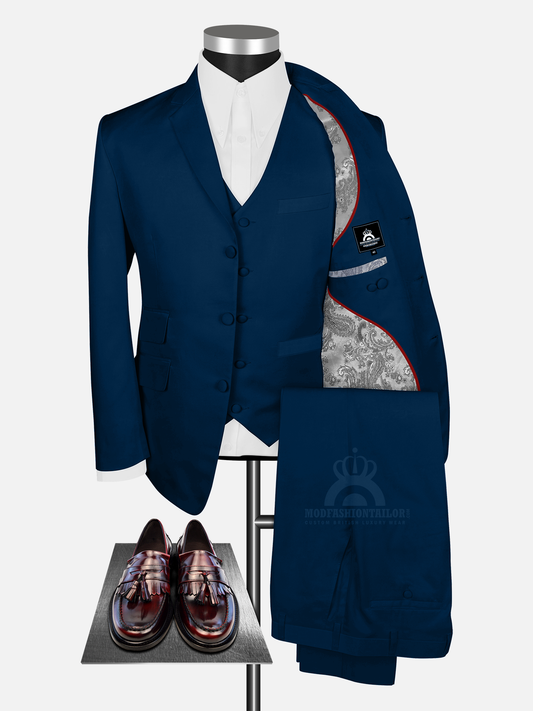 3 Piece Paul Weller Royal Blue Mod Suit