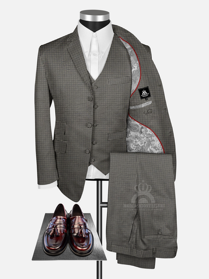 3 Piece Paul McCartney Fawn Gunclub Check Mod Suit with Shirt