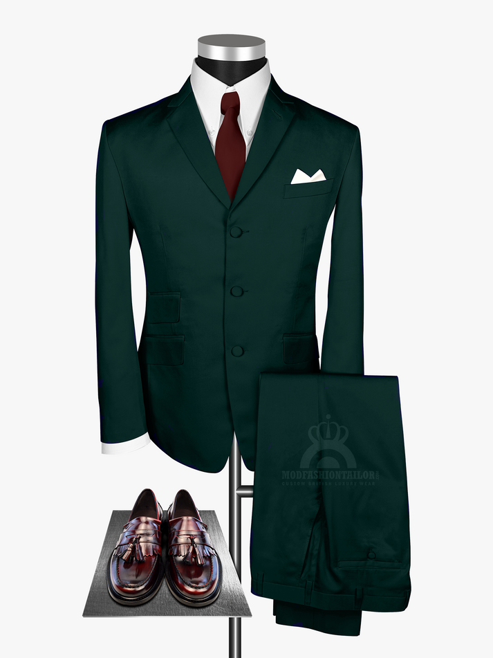 2 Piece Paul Weller Dark Green Mod Suit – Modfashiontailor
