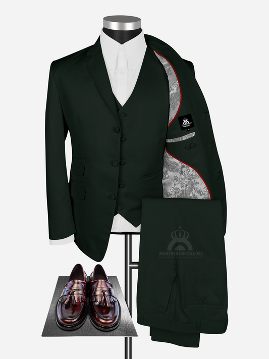 3 Piece Paul Weller Dark Green Mod Suit