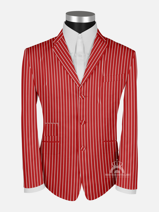 Red and White Stripe Boating Blazer