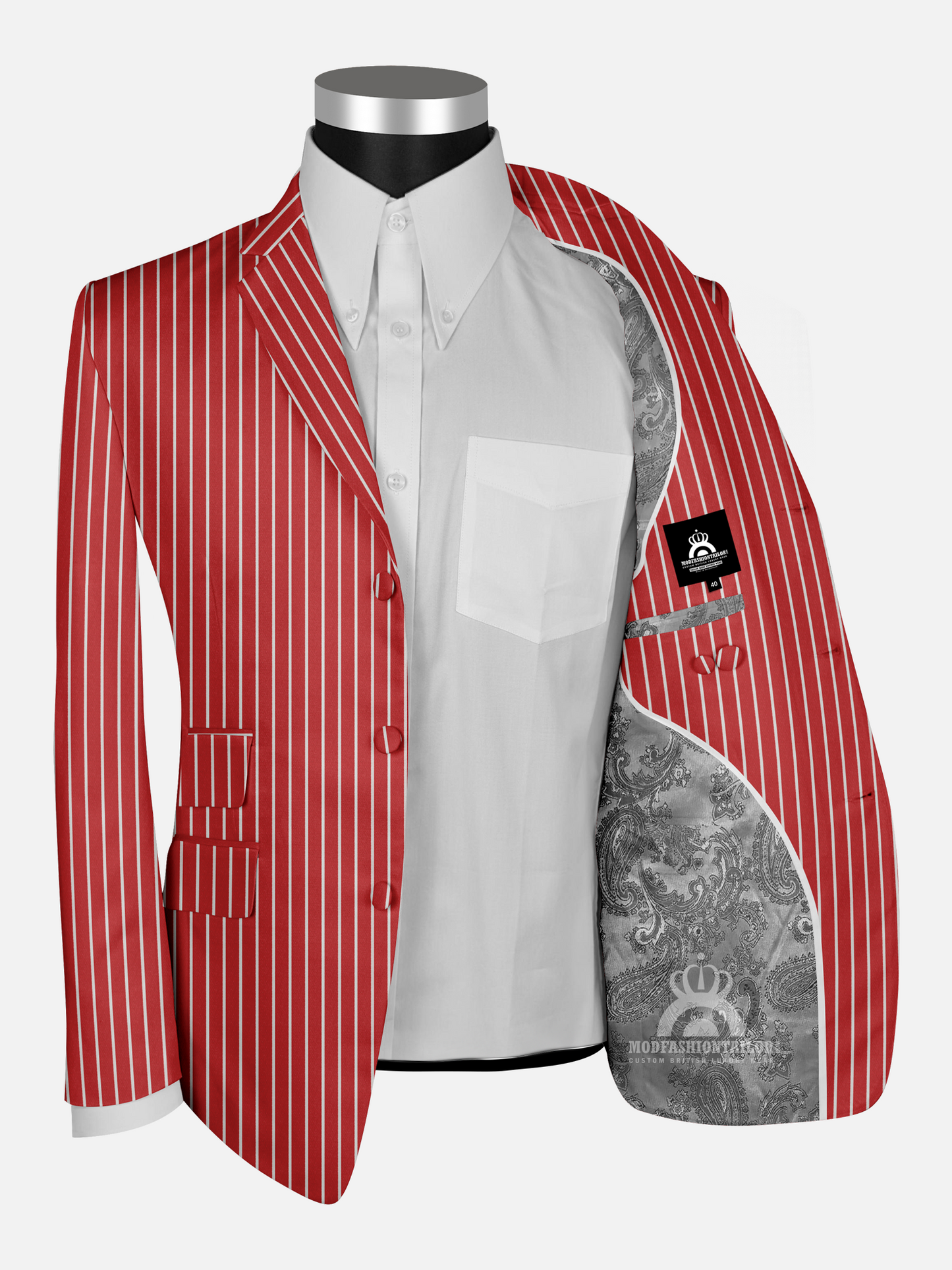 Red and White Stripe Boating Blazer