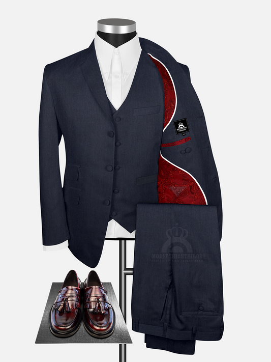 3 Piece Roger Daltrey Dark Navy Mod Suit