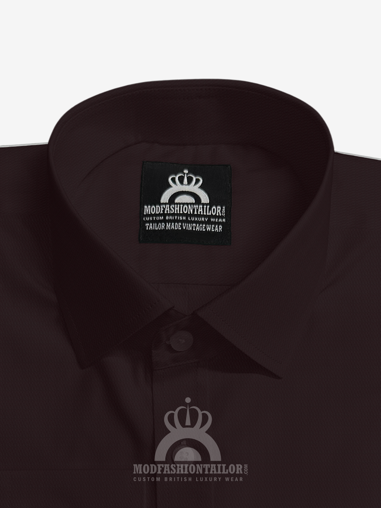 Spread Collar Long Sleeve Dark Maroon Shirt