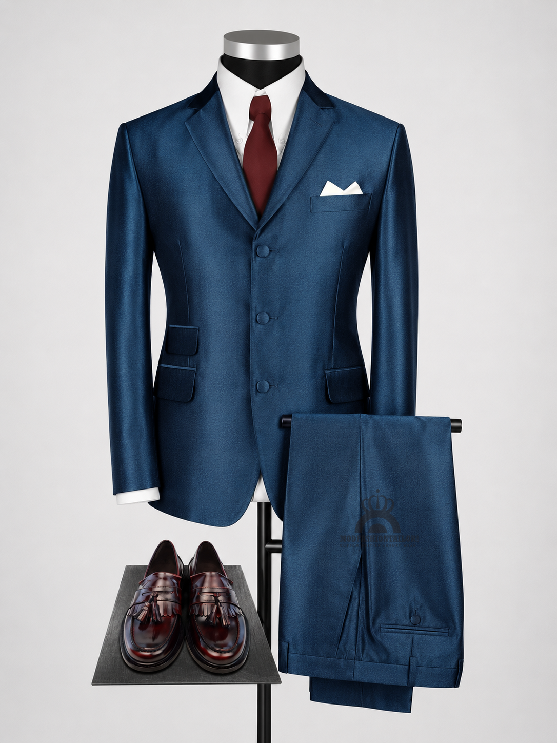 Premium Blue Tonic 60s Mod Suit | Classic 3 Button Tailored Suit UK