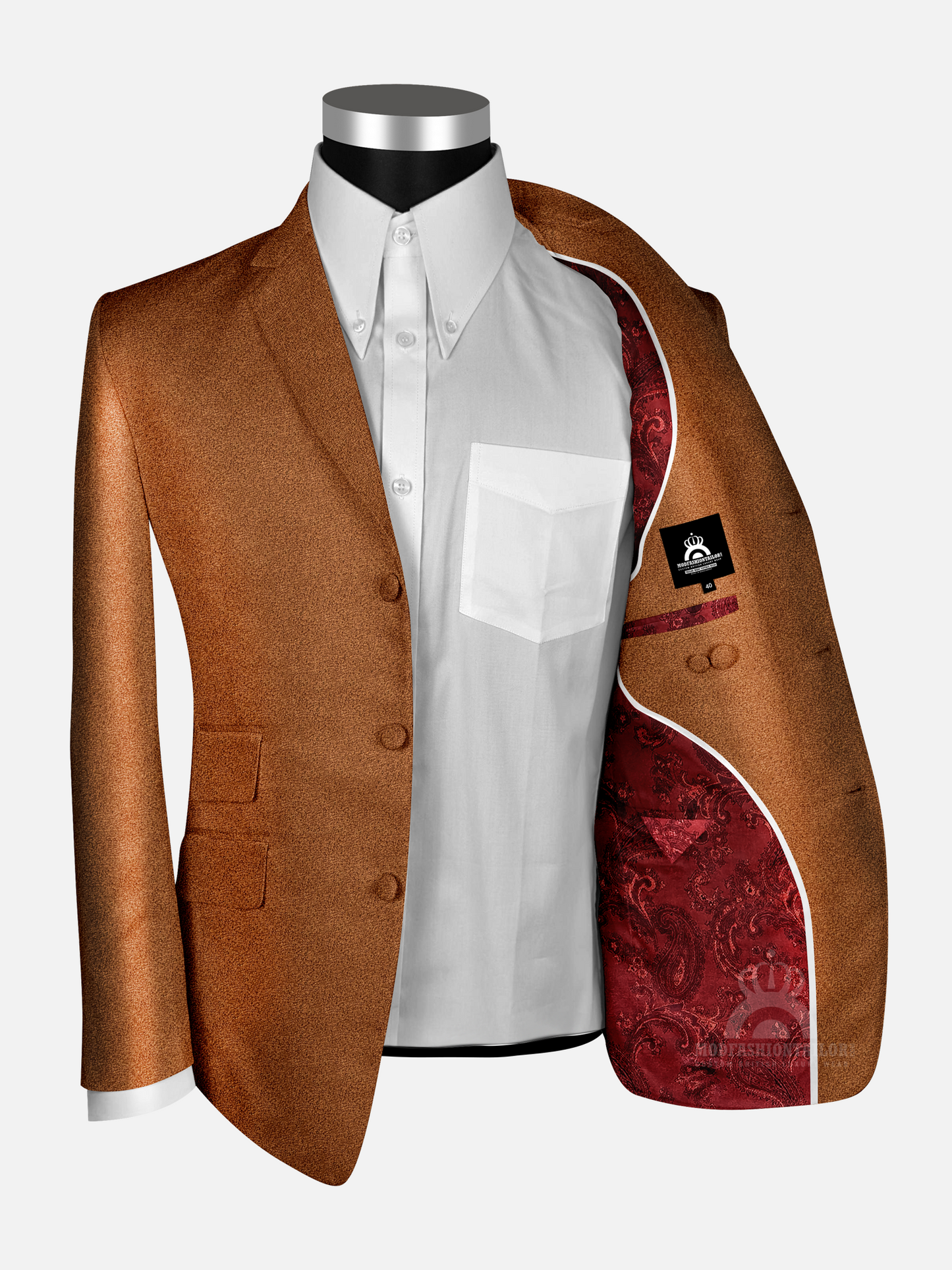 Two Tone Tonic Orange Gold 60s Mod Suit