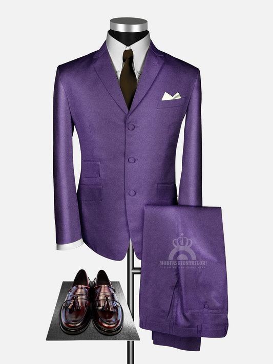 Two Tone Tonic Purple 60s Mod Suit