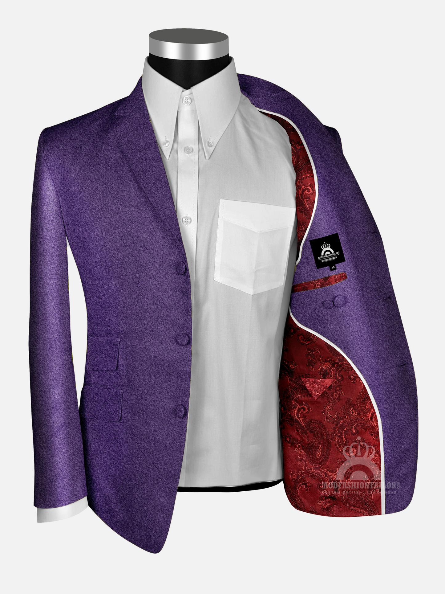 Two Tone Tonic Purple 60s Mod Suit