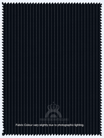 White Stripe In Dark Navy Blue Pinstripe Mod Jacket