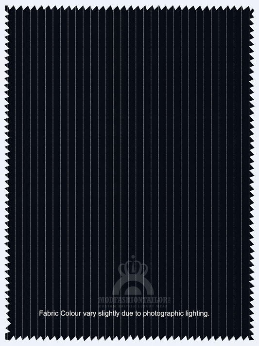 Bespoke 3 Piece White Stripe In Dark Navy Blue Pinstripe Mod Suit