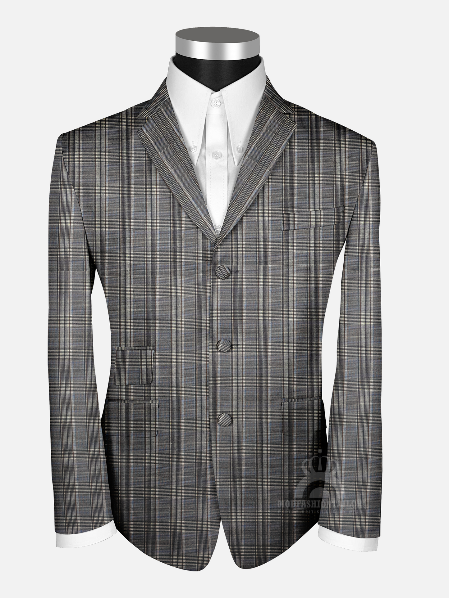 2 Piece Wool Prince of Wales Check Mod Suit