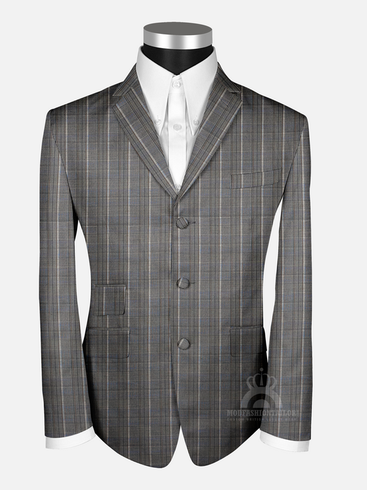 Wool Prince of Wales Check Mod Jacket