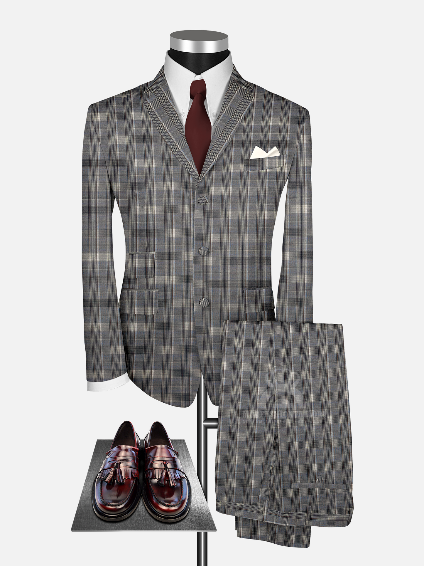 2 Piece Wool Prince of Wales Check Mod Suit