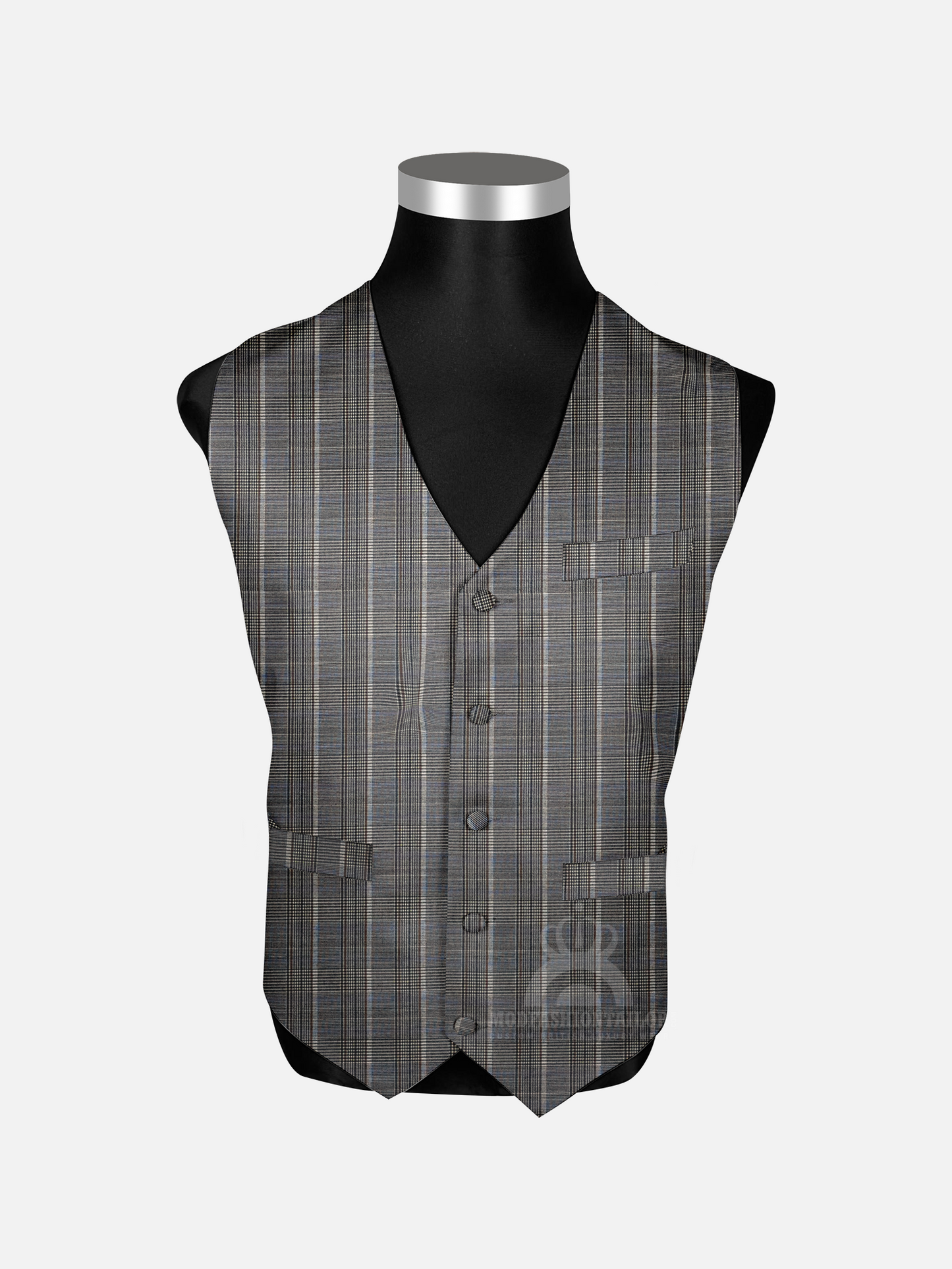 3 Piece Wool Prince of Wales Check Mod Suit with Shirt