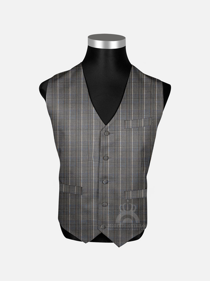 3 Piece Wool Prince of Wales Check Mod Suit with Shirt