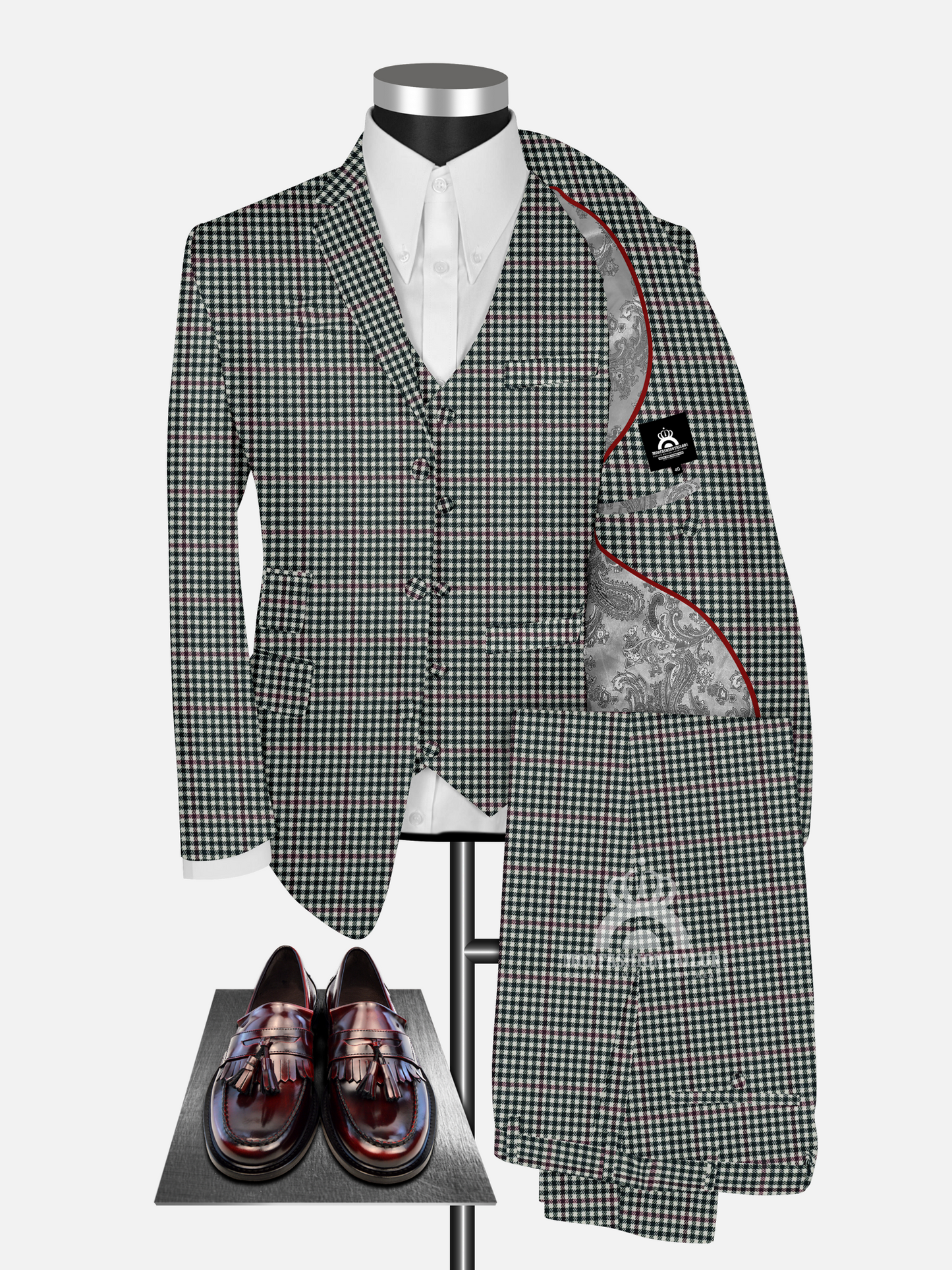 3 Piece Classic Paul McCartney Fawn Gunclub Check Mod Suit