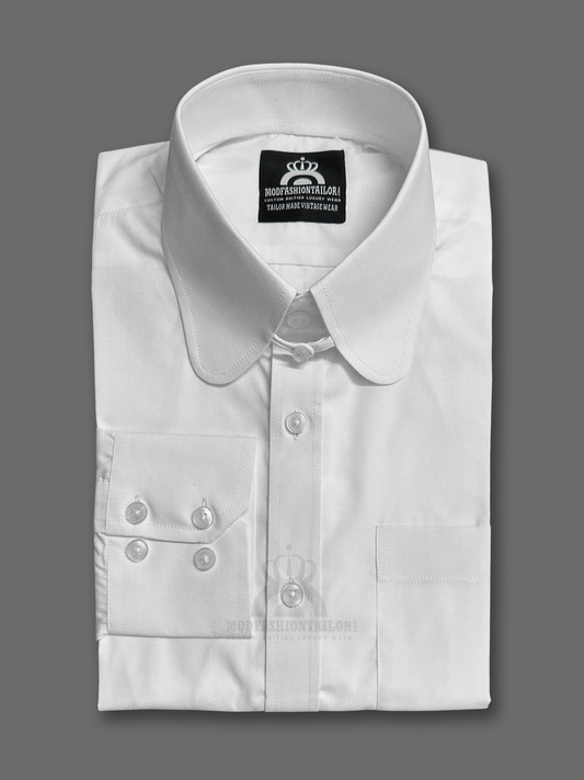 Penny Collar Long Sleeve White Shirt
