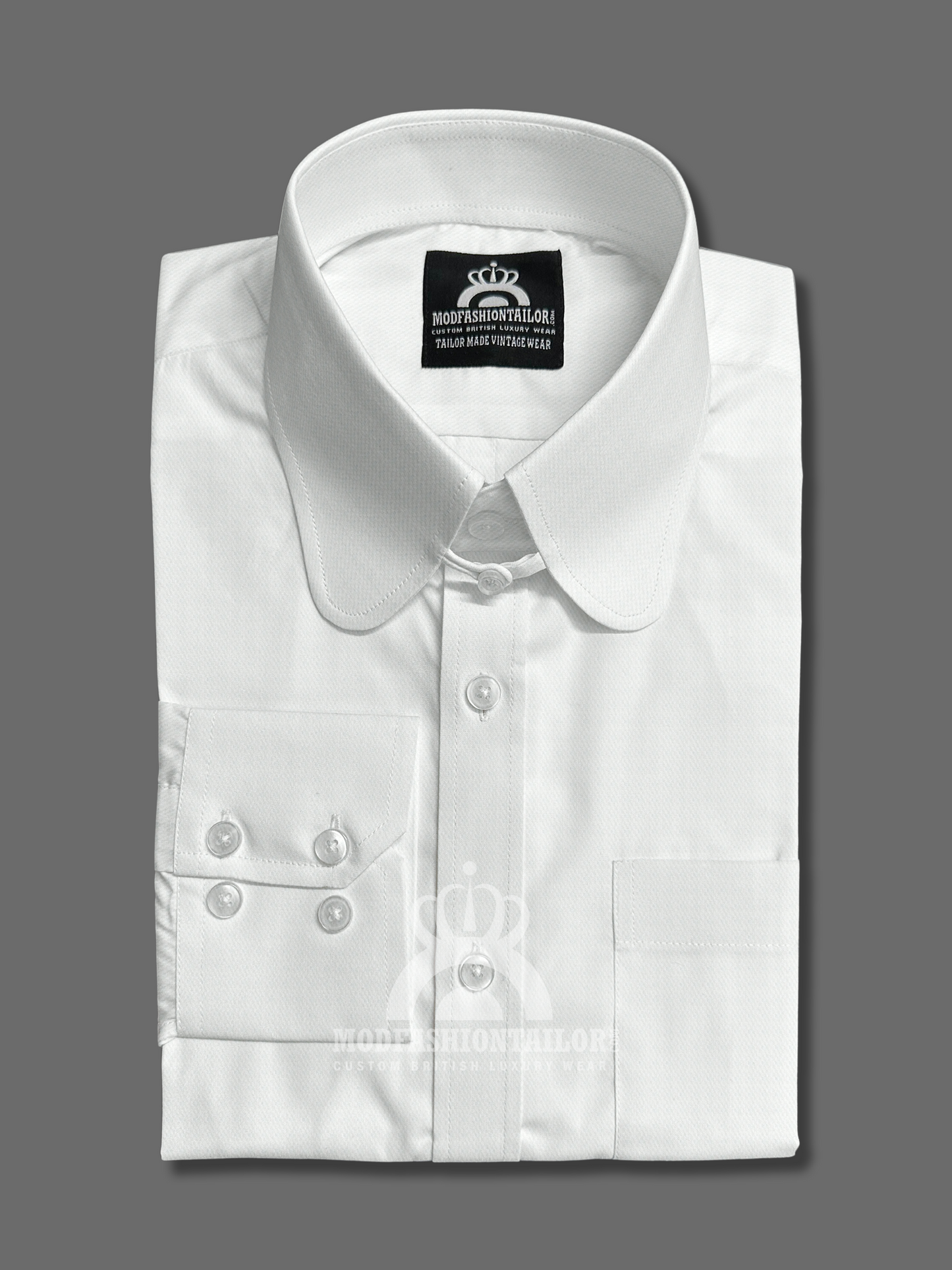 Penny Collar Long Sleeve White Shirt