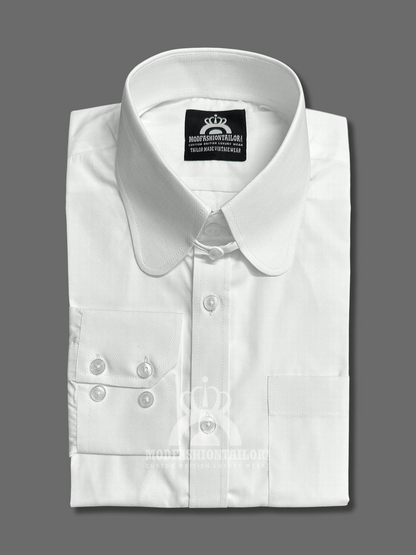 Penny Collar Long Sleeve White Shirt