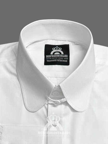 Penny Collar Long Sleeve White Shirt